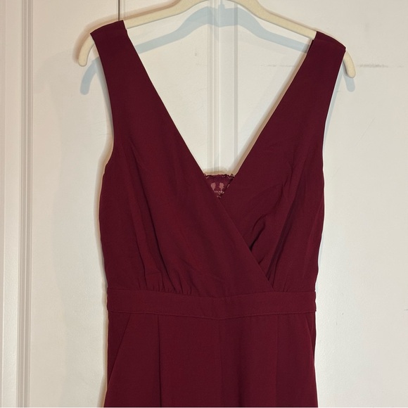 NWT Lulus Kiska Burgundy Lace Back Sleeveless Wide Leg Jumpsuit S - Picture 3 of 10